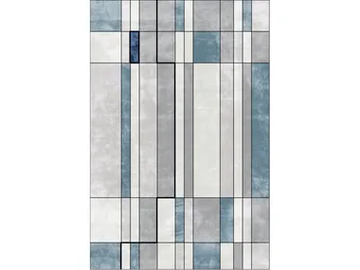 FACE RELOADED MARKED WARM - Custom handmade Bamboo silk rug with geometric shapes by Sirecom Tappeti - view 2